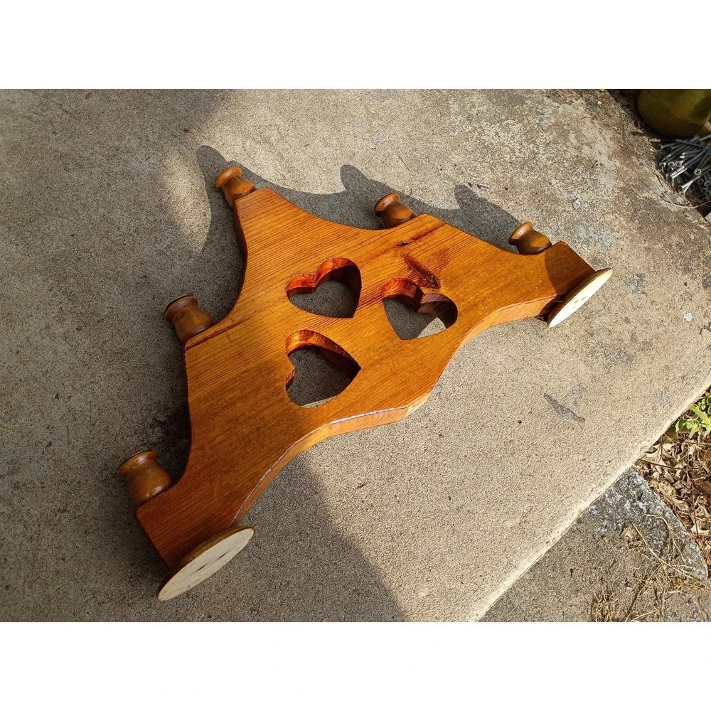 Vintage Cottage Core Heart Wood Candelabra Stick Holder 20.5
